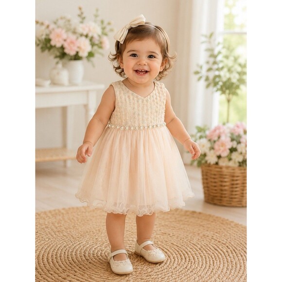 American Princess Other - American Princess Elegant Dress Tulle Pearls Formal Occasion Size 18 Months